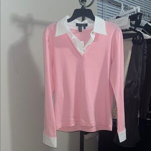 Ralph Lauren Pink Button Down Shirt with White Accents